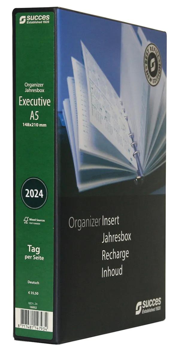 time-system-succes-jahresbox-a5-tageskalender-1-tag-pro-seite-deutsch-weiss-2026 image 1