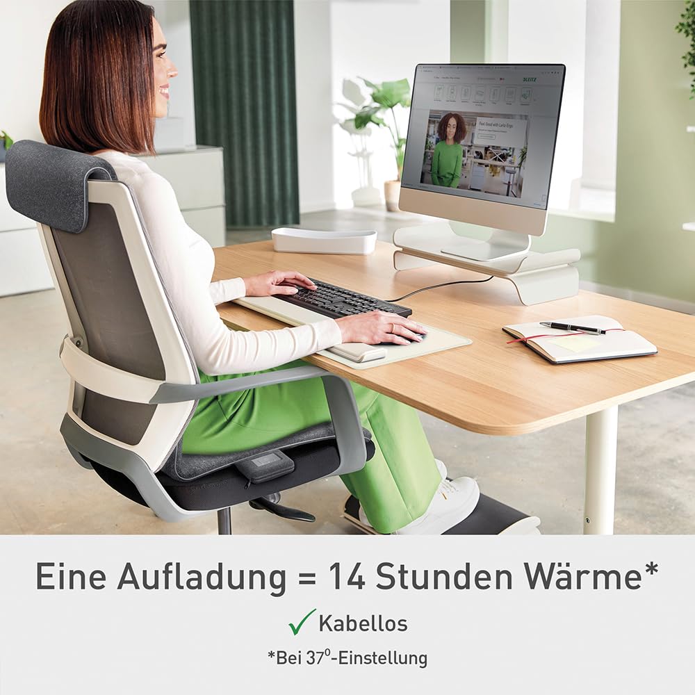 leitz-icomfi-beheizbare-sitzauflage-mit-akku-hellgrau-130x40x8cm image 2