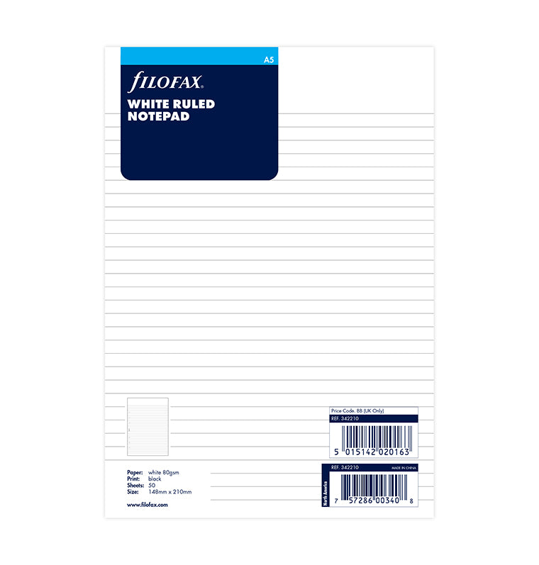 filofax-notizblock-wei-liniert-a5-40-blatt image 5