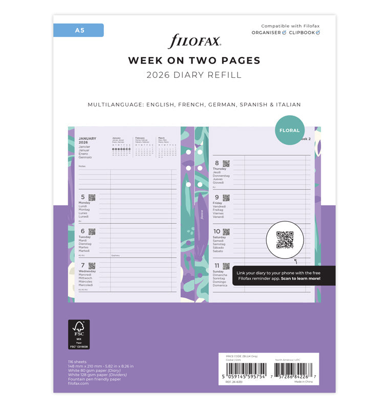filofax-illustrated-diary-pack-1-woche-2-seiten-a5-2026 image 1