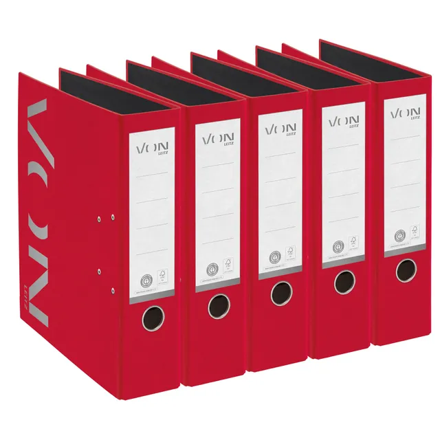 leitz-von-ordner-a4-5er-pack-80-mm-rot-recyclingkarton image 1