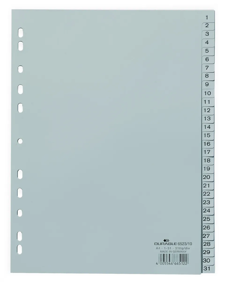 durable-zahlenregister-1-31-a4-pp-grau-10-st-ck image 1