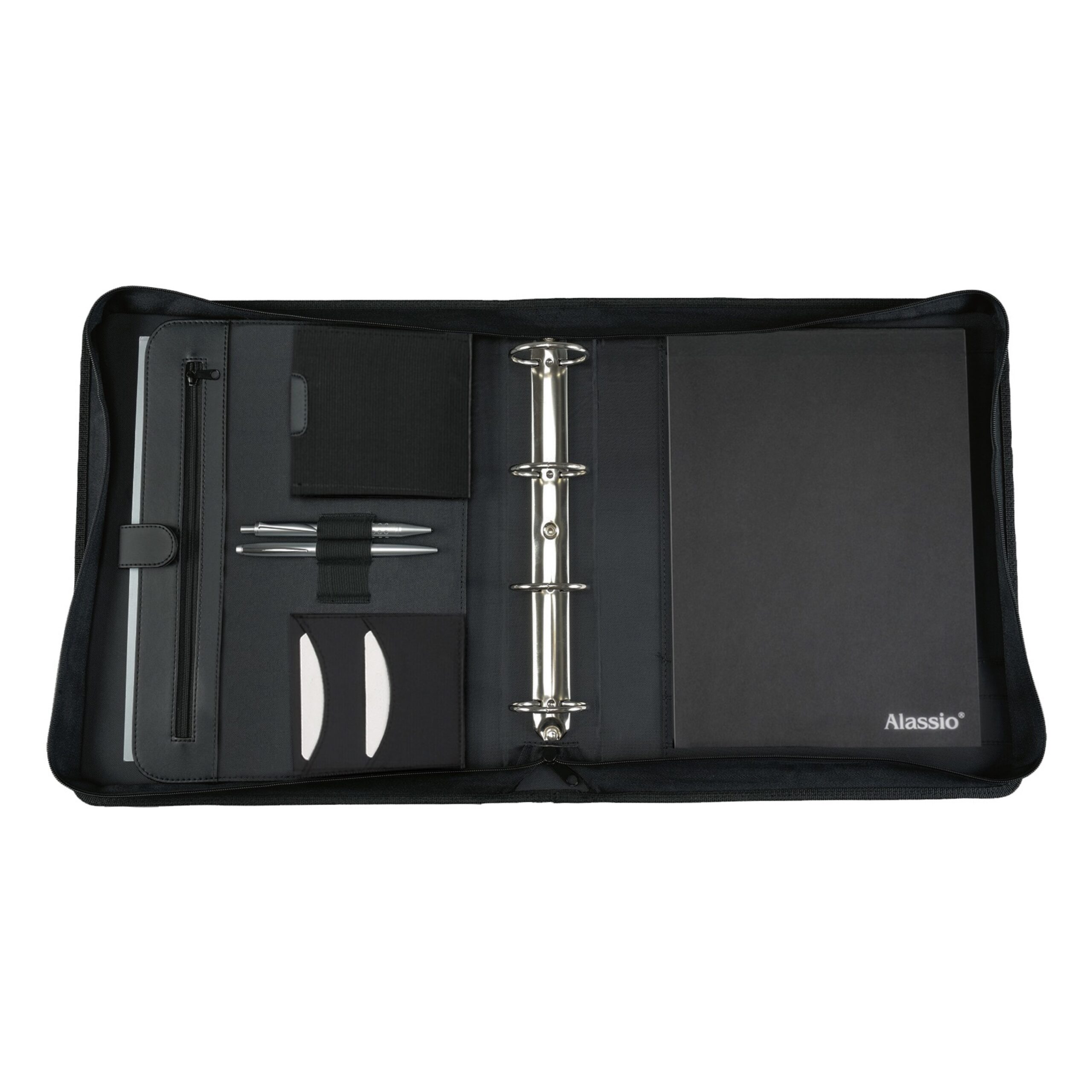 alassio-ringbuchmappe-rimini-a4-schwarz-mit-50-mm-mechanik-und-rei-verschluss image 1