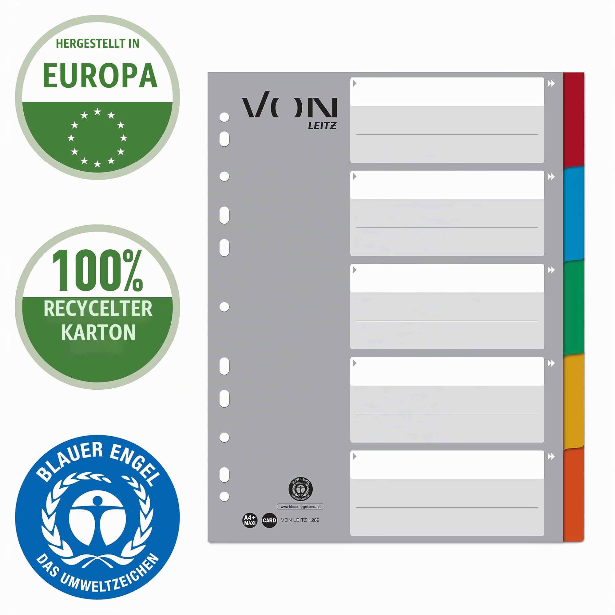 leitz-von-register-a4-5-teilig-extra-breit-10er-pack-recycling-karton-mehrfarbig image 2