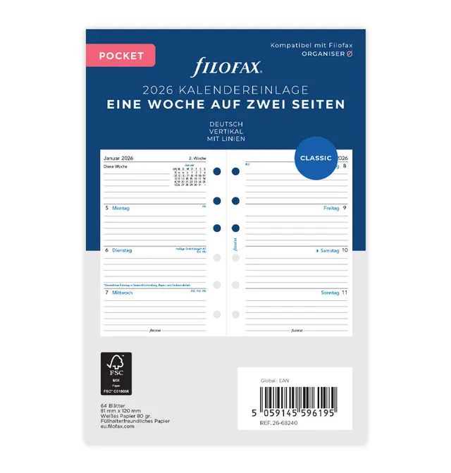 filofax-kalendereinlage-2026-pocket-deutsch-1-woche-2-seiten-68240 image 1