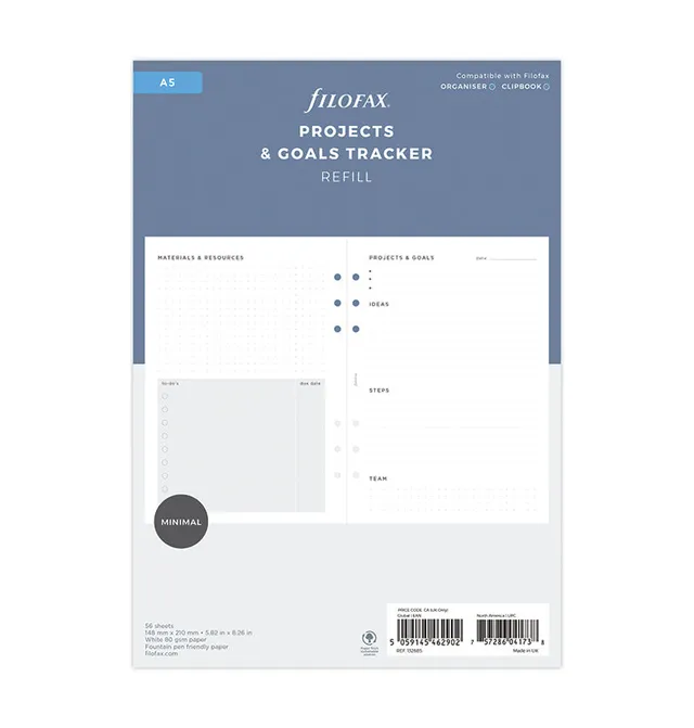 filofax-projects-goals-tracker-einlage-a5-56-blatt image 1