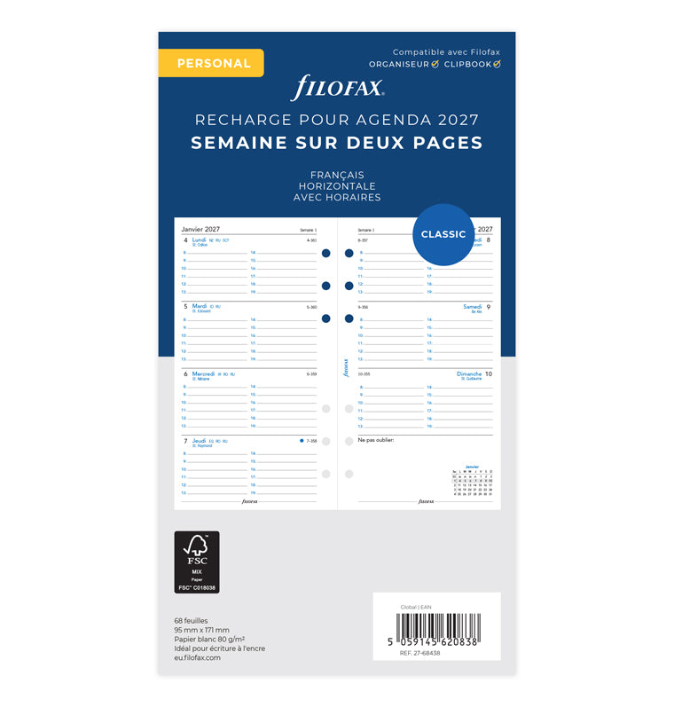 filofax-kalendereinlage-1-woche-2-seiten-franz-sisch-personal-2027 image 1