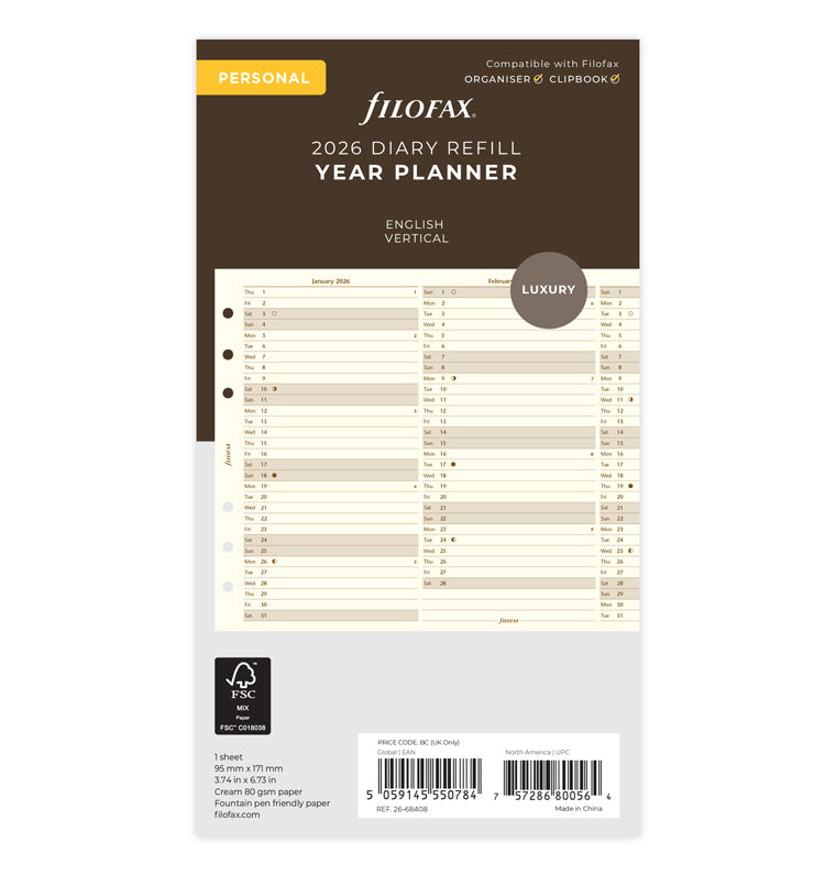 filofax-jahresplaner-englisch-personal-2026-cotton-cream-leporello image 1