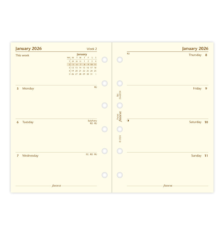 filofax-kalendereinlage-1-woche-2-seiten-englisch-pocket-2026-cotton-cream image 4