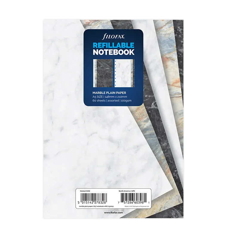 filofax-notebook-einlagen-a5-blanko-marble-notizpapier image 1