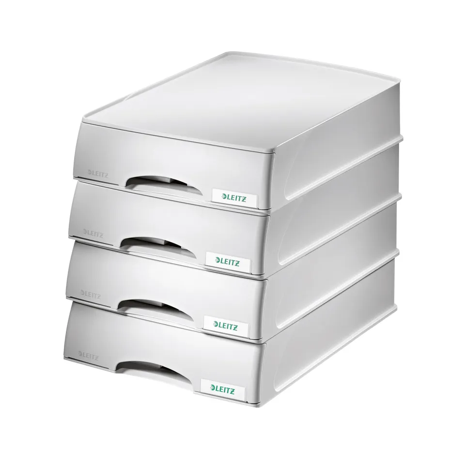 leitz-plus-briefkorb-schublade-a4-4er-pack-grau-52100085 image 1
