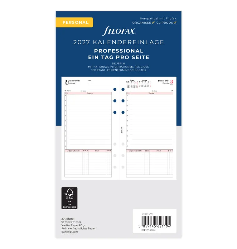 filofax-professional-personal-2027-tageseinlage-1-tag-1-seite-deutsch image 1