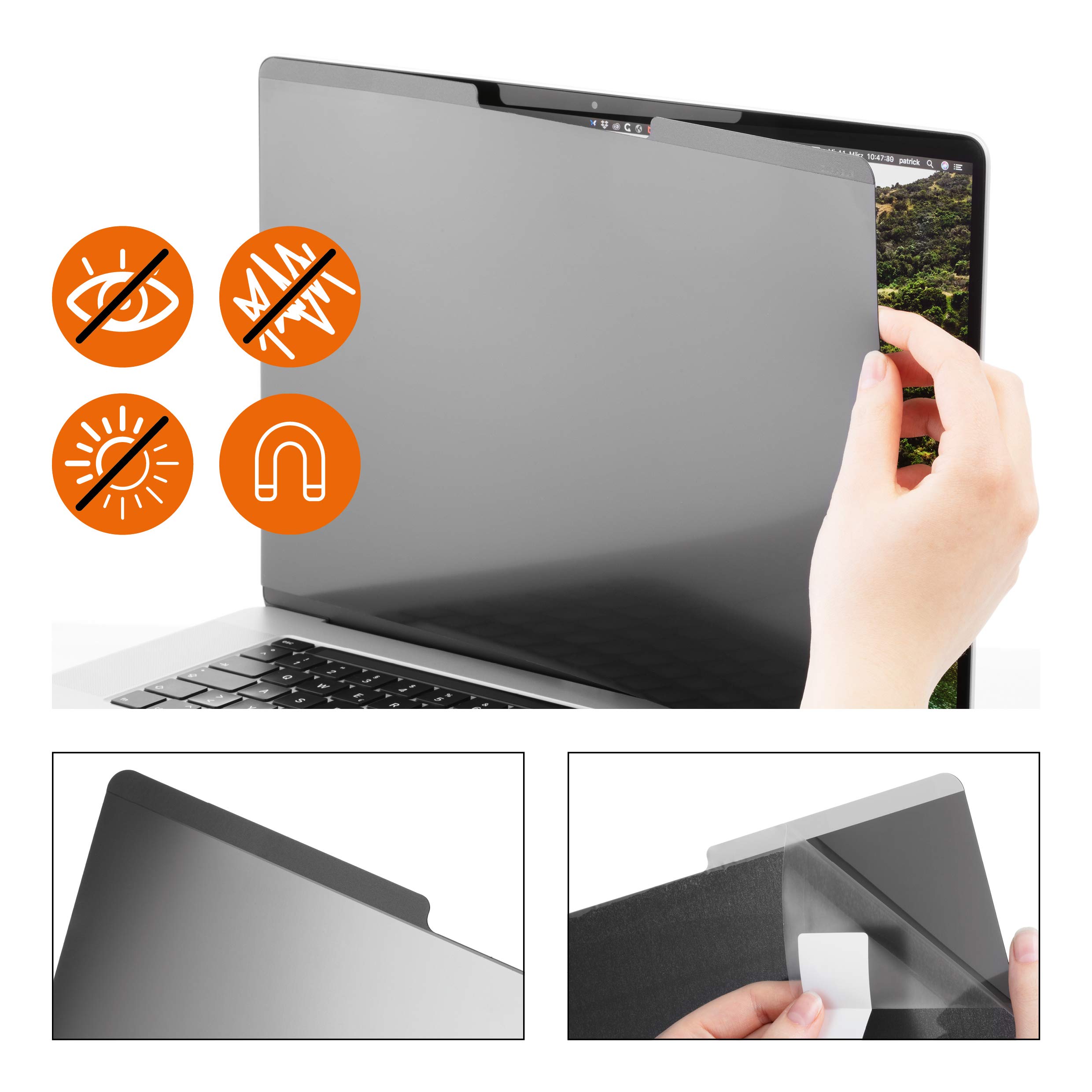 durable-blickschutzfilter-515757-f-r-macbook-pro-16-zoll-magnetisch-anthrazit image 2