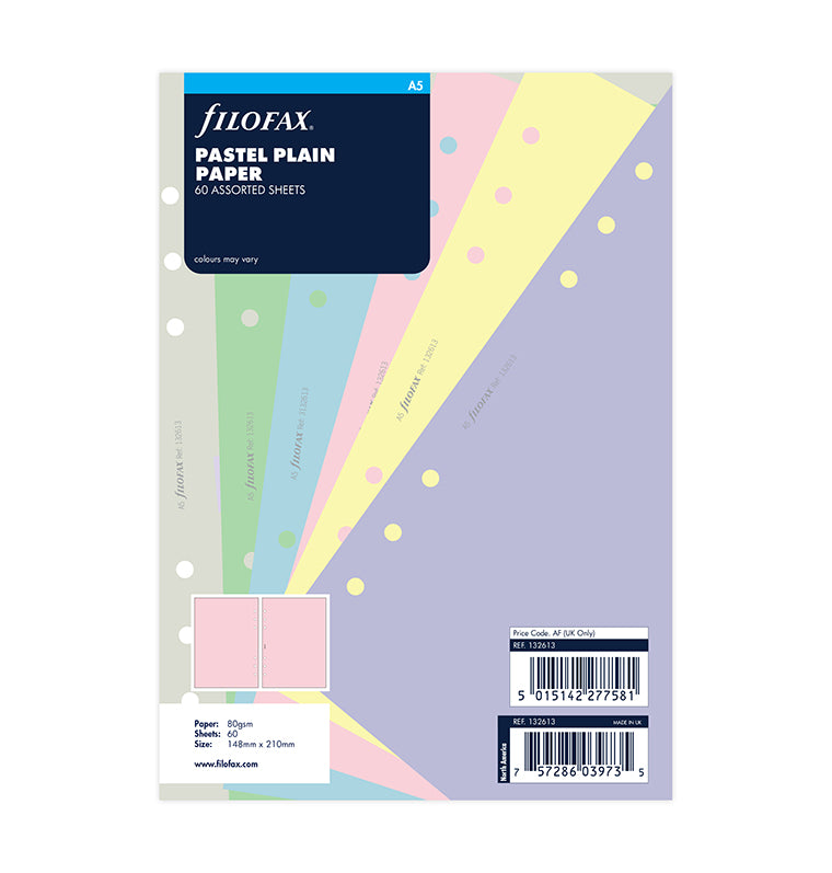 filofax-organiser-einlage-notizpapier-pastel-blanko-a5 image 1