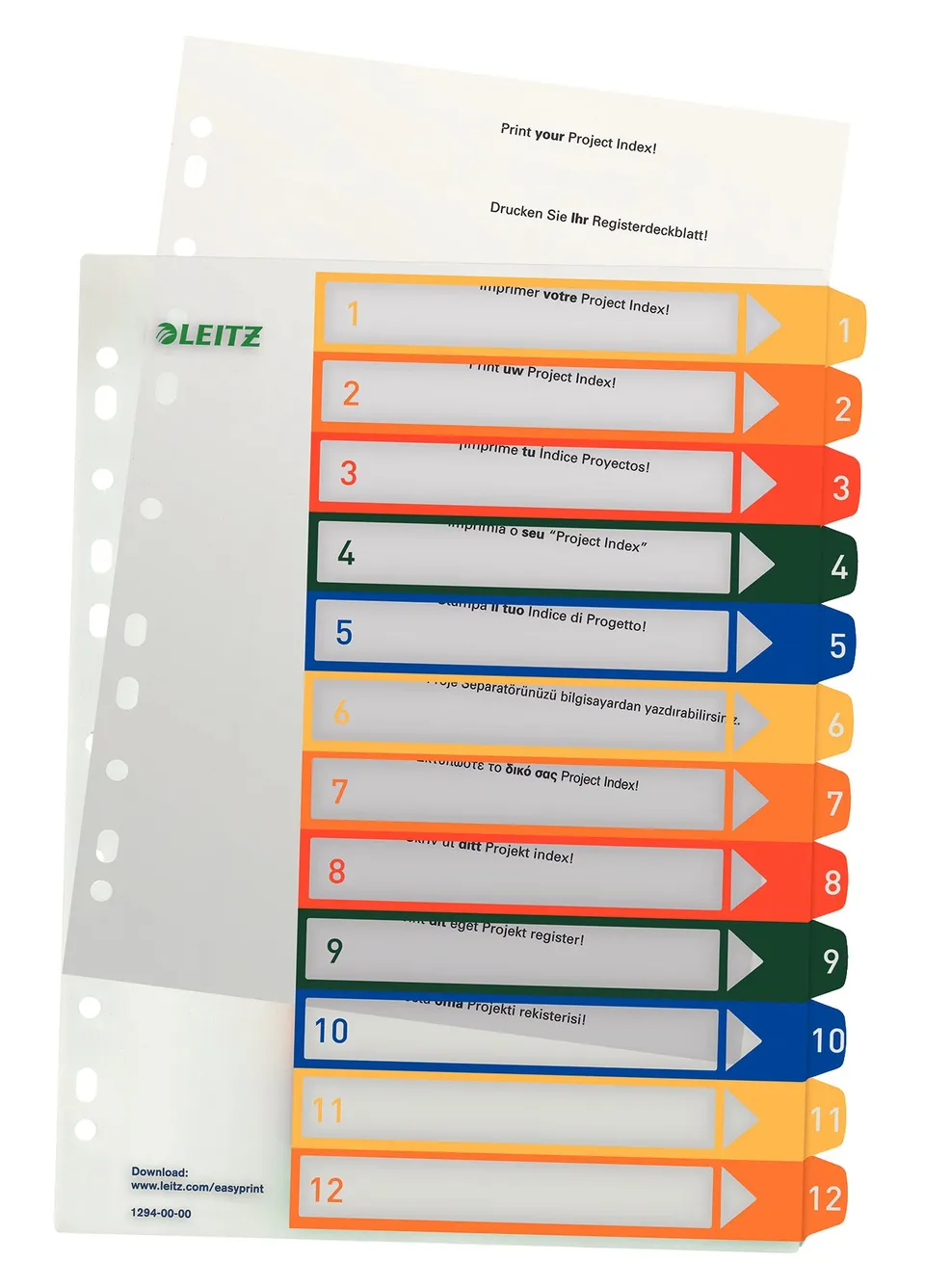 leitz-zahlenregister-a4-1-12-berbreite-wei-mehrfarbig-pp-12940000 image 1