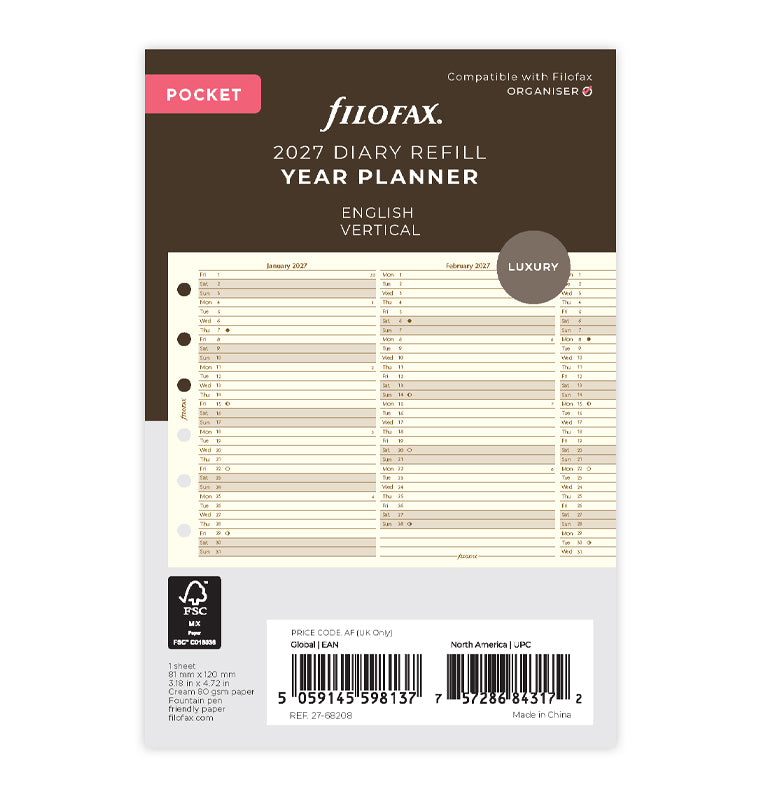 filofax-jahresplaner-englisch-pocket-2027-leporello-cotton-cream image 1