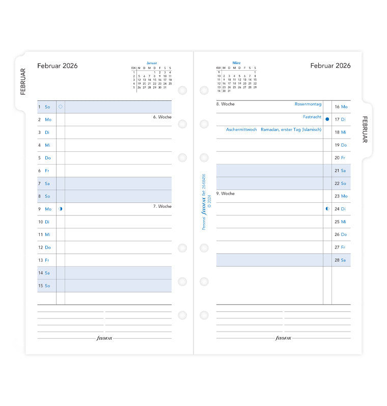 filofax-personal-2026-kalendereinlage-1-monat-2-seiten-deutsch-mit-tabs image 4
