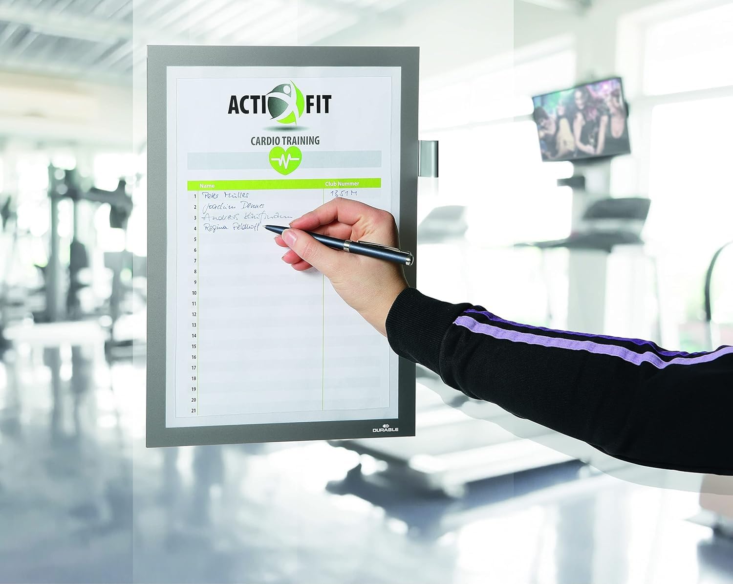 durable-info-rahmen-duraframe-note-a4-silber-mit-magnetverschluss-und-stifthalte image 5