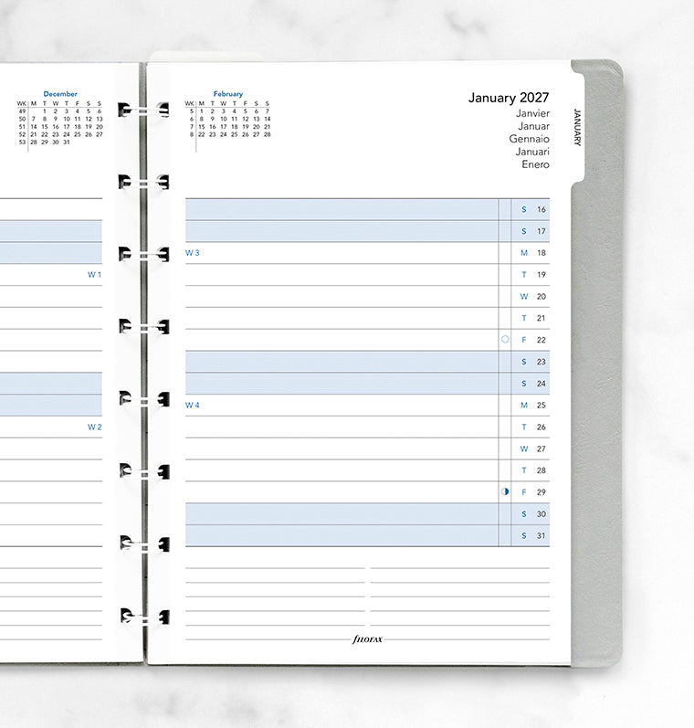 filofax-notebook-monatsplaner-a5-2027-multilinguale-kalendereinlage-mit-monatsta image 3