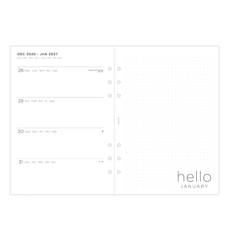 filofax-minimal-kalendereinlage-1-woche-2-seiten-a5-2027-horizontal image 6