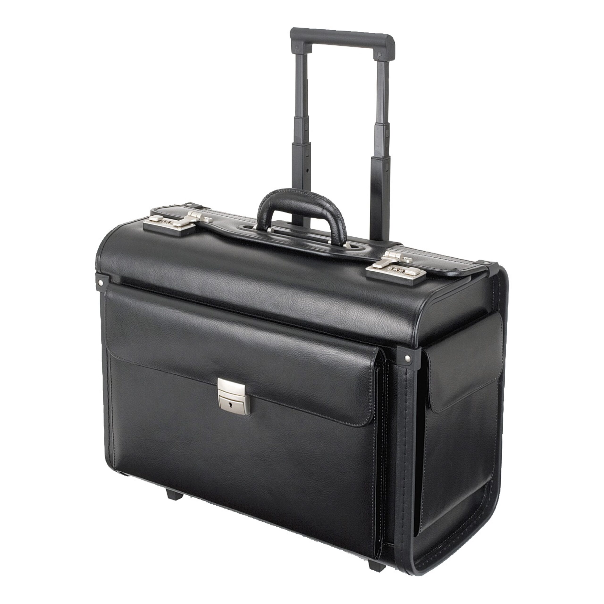 alassio-silvana-pilotenkoffer-trolley-schwarz-mit-laptopfach-und-trolleysystem image 1