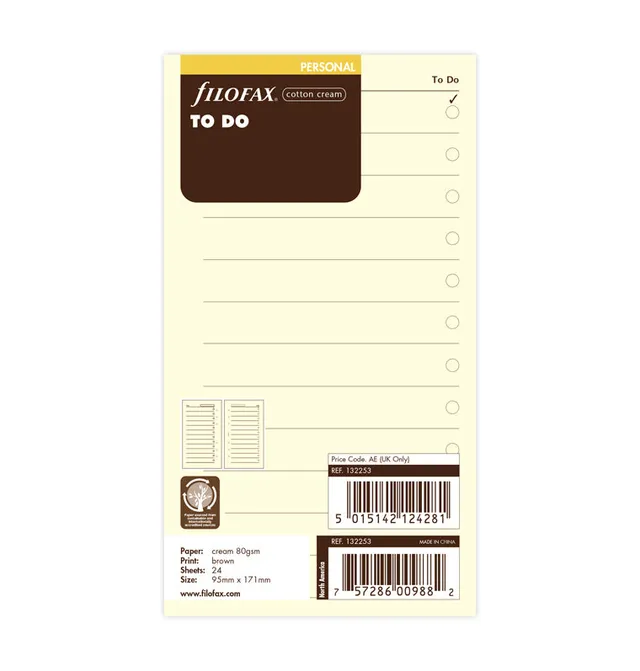 filofax-to-do-cotton-cream-englisch-personal-24-blatt image 1