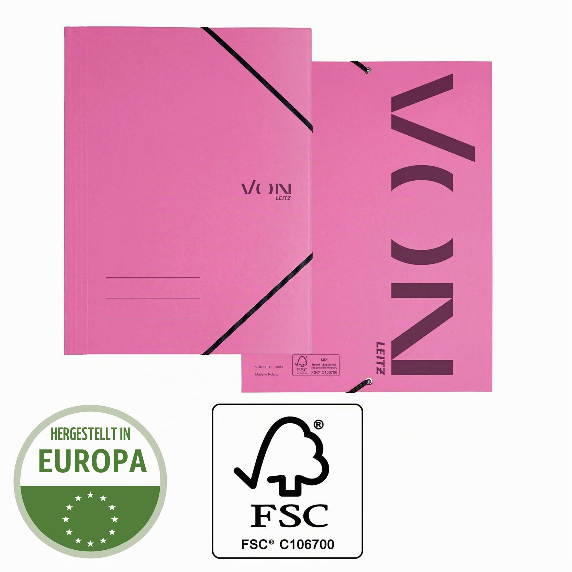 leitz-von-eckspannermappe-a4-fuchsia-5er-pack-recycling-f-r-150-blatt-30080022 image 3
