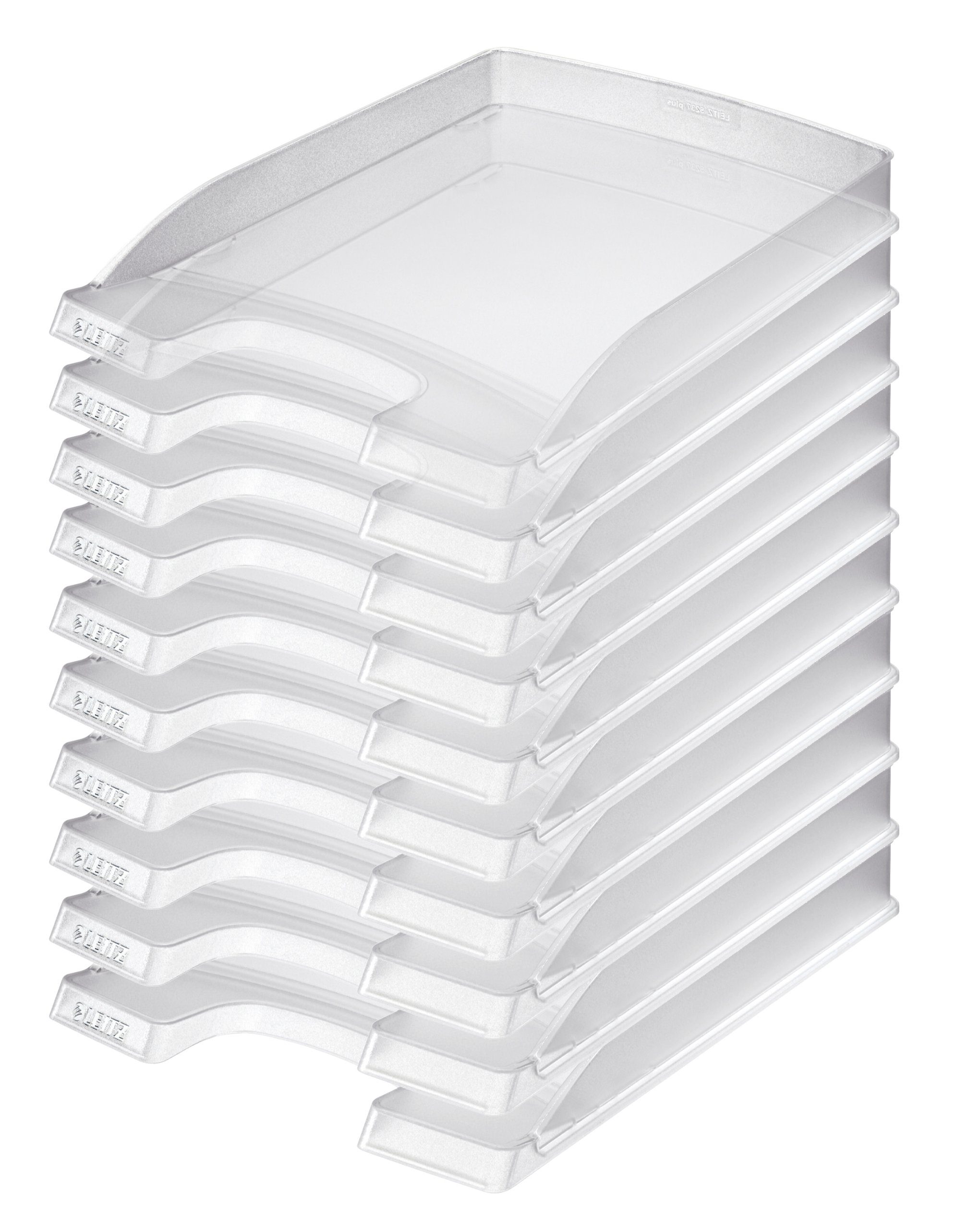 leitz-plus-briefkorb-flach-a4-10er-pack-transparent-52370003 image 1