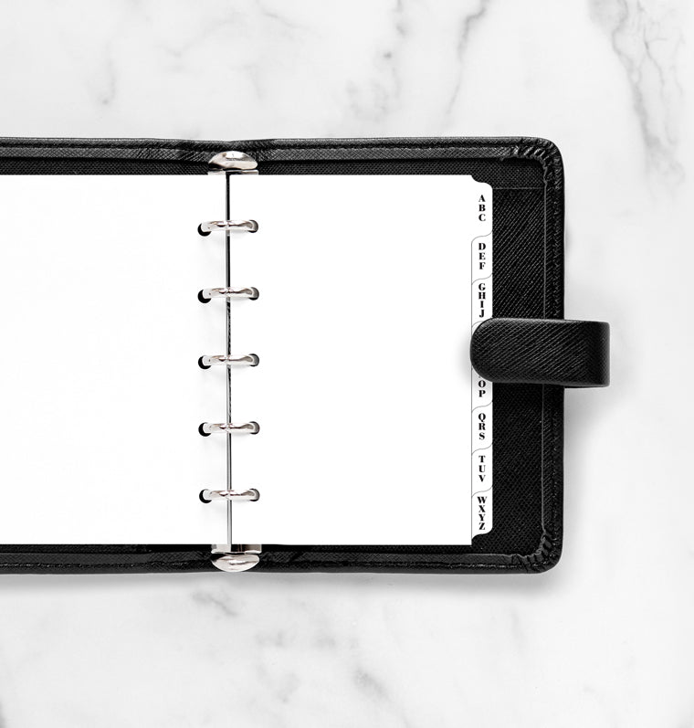 filofax-mini-a-z-register-wei-mit-3-buchstaben-pro-tab image 1