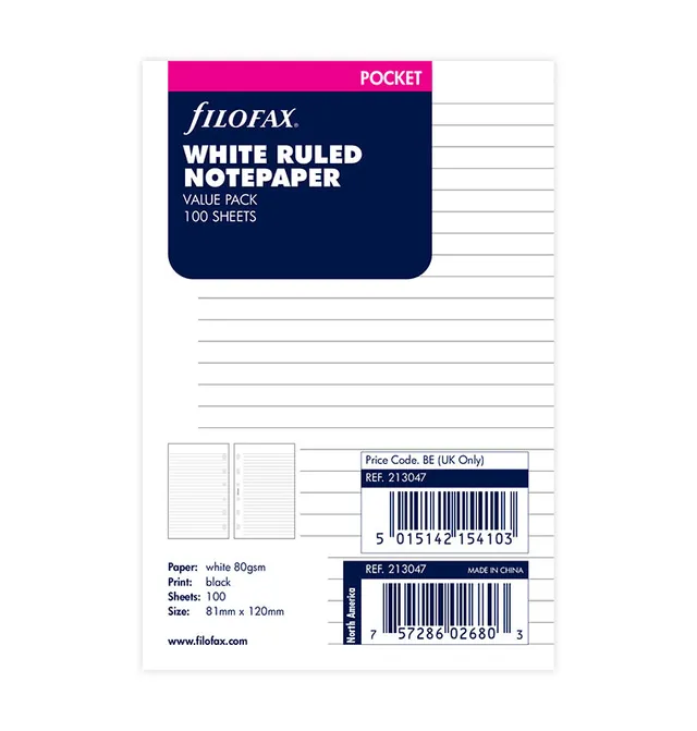 filofax-the-original-notizpapier-wei-liniert-pocket-vorteilspack-100-blatt image 1