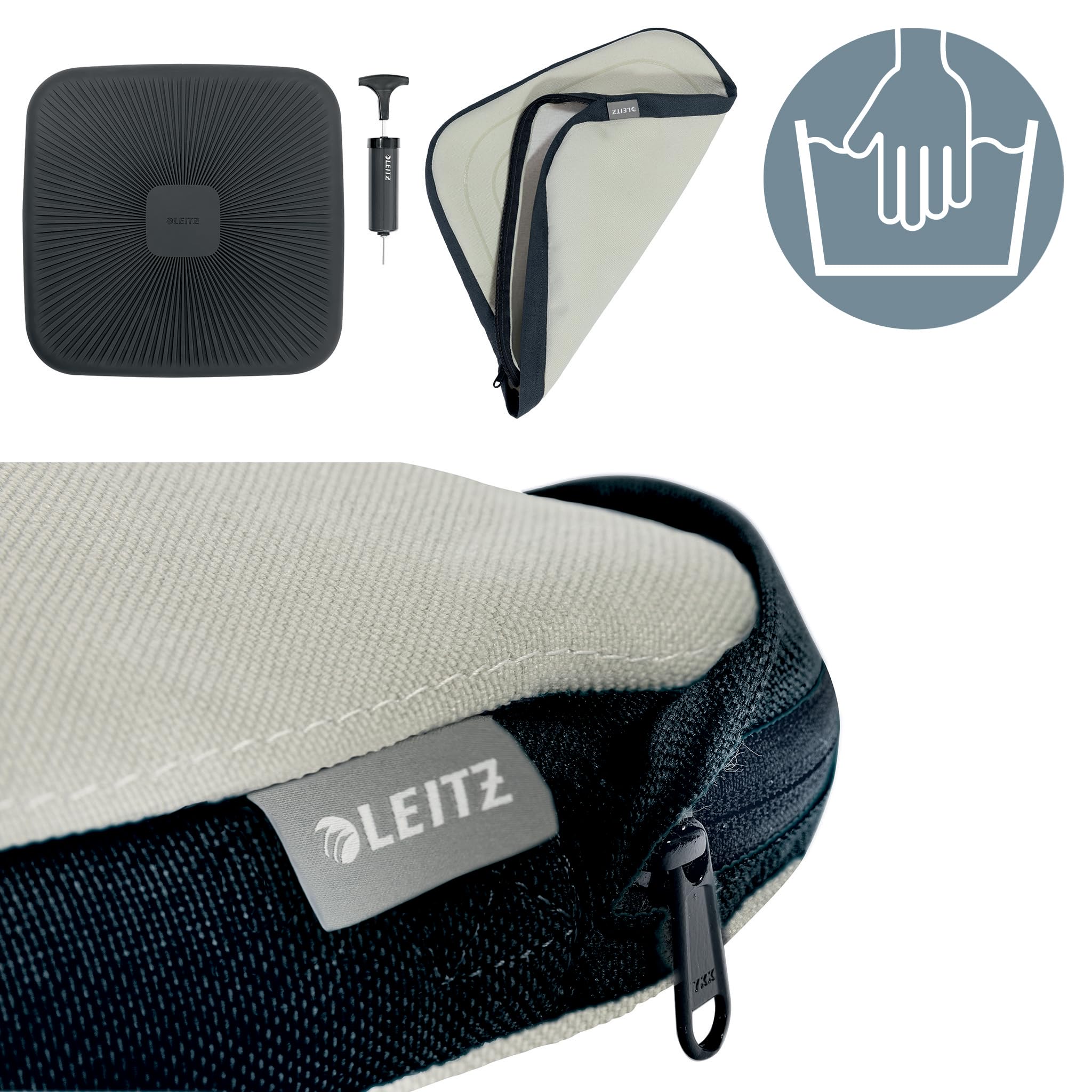 leitz-ergo-active-balance-sitzkissen-ergonomisches-luftkissen-hellgrau-65400085 image 3