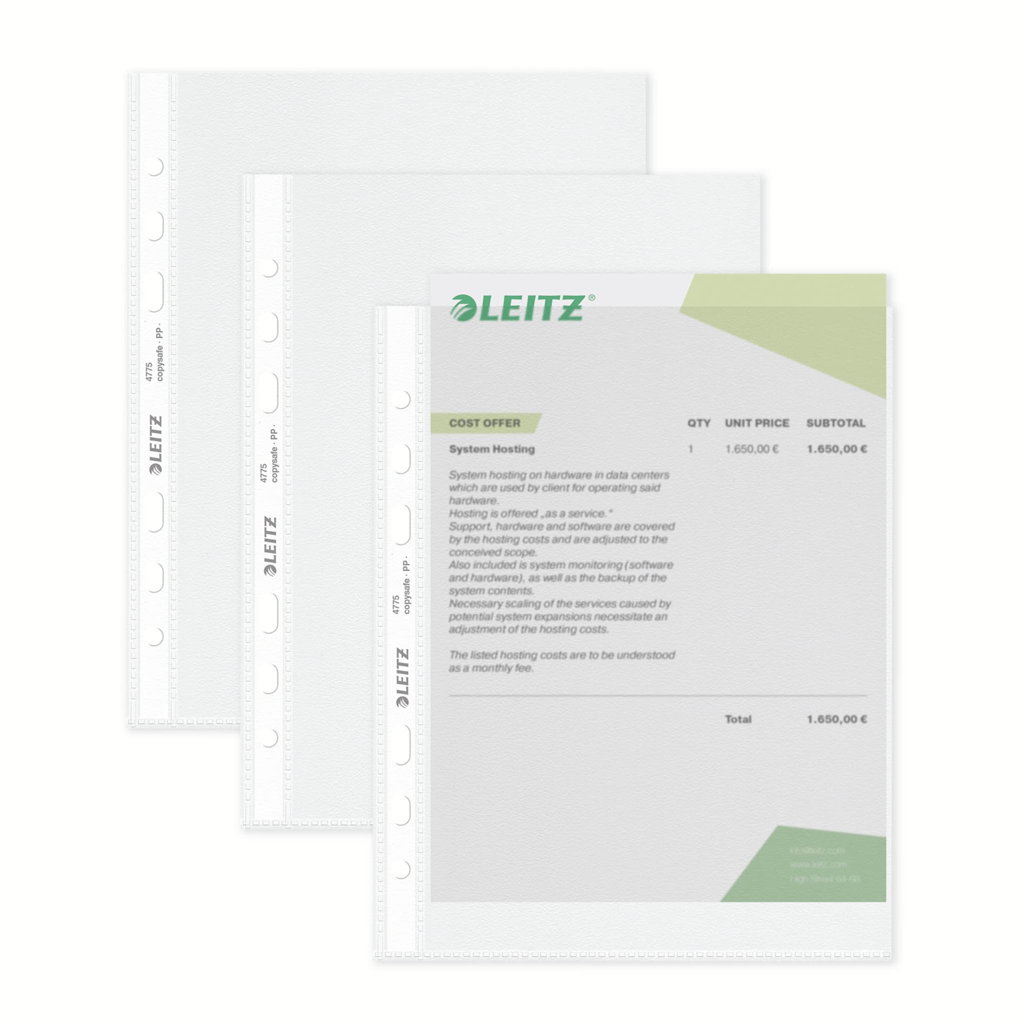 leitz-standard-prospekth-llen-a5-glasklar-gl-nzend-15-st-ck-47756002 image 1