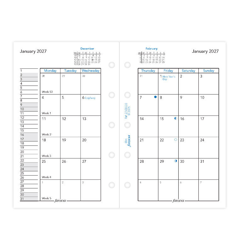 filofax-kalendereinlage-mini-1-monat-2-seiten-englisch-2027 image 4