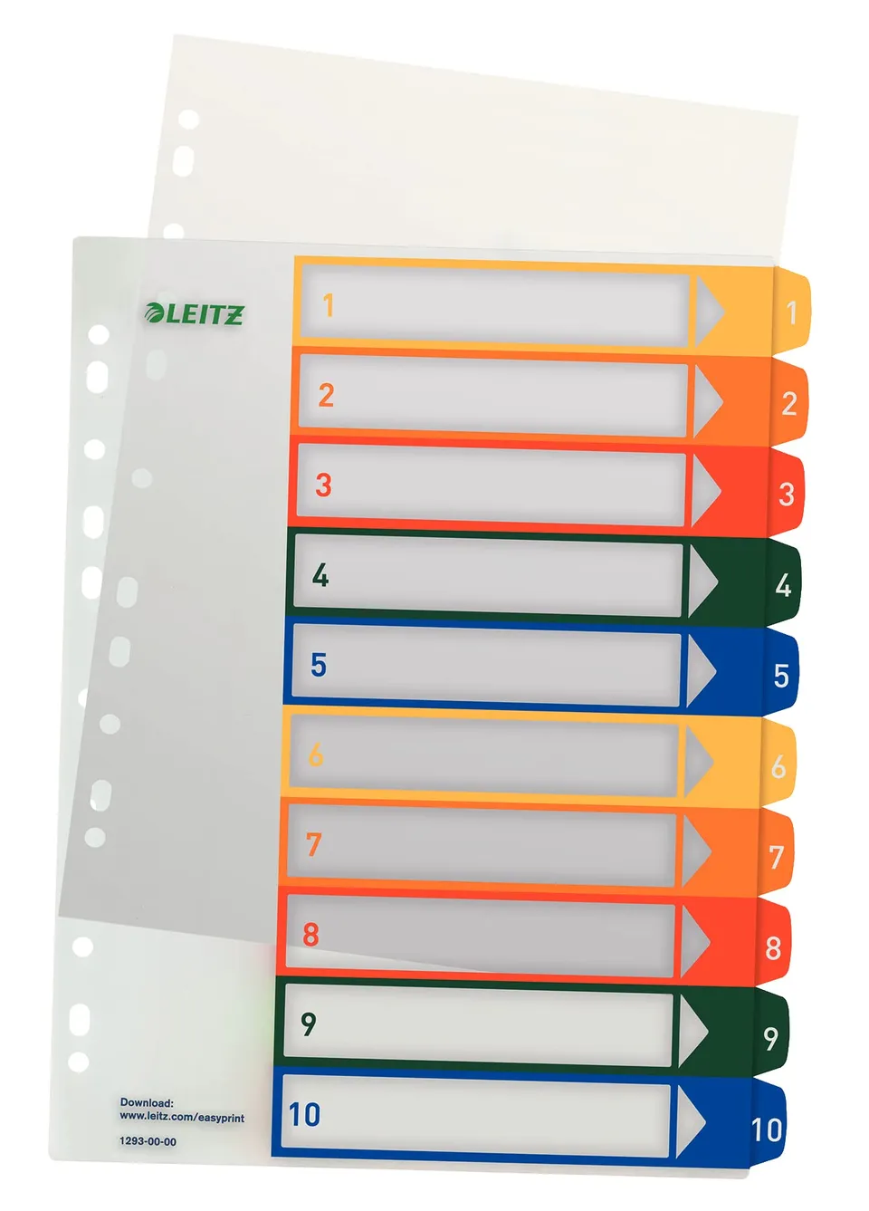 leitz-zahlenregister-a4-1-10-berbreite-wei-mehrfarbig-pp-12930000 image 1