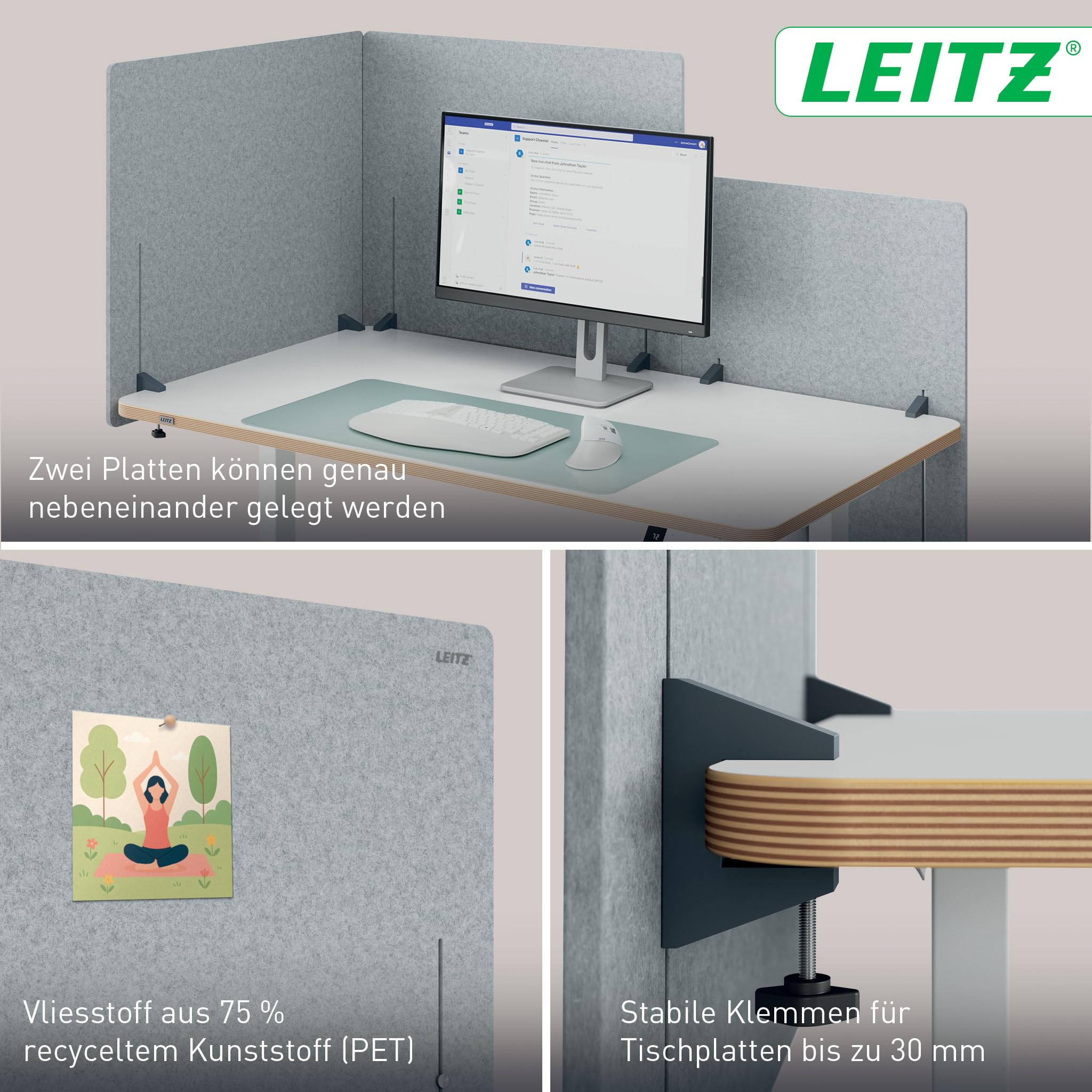 leitz-ergo-tischtrennwand-60x70cm-h-henverstellbar-mit-ger-uschd-mpfung image 5