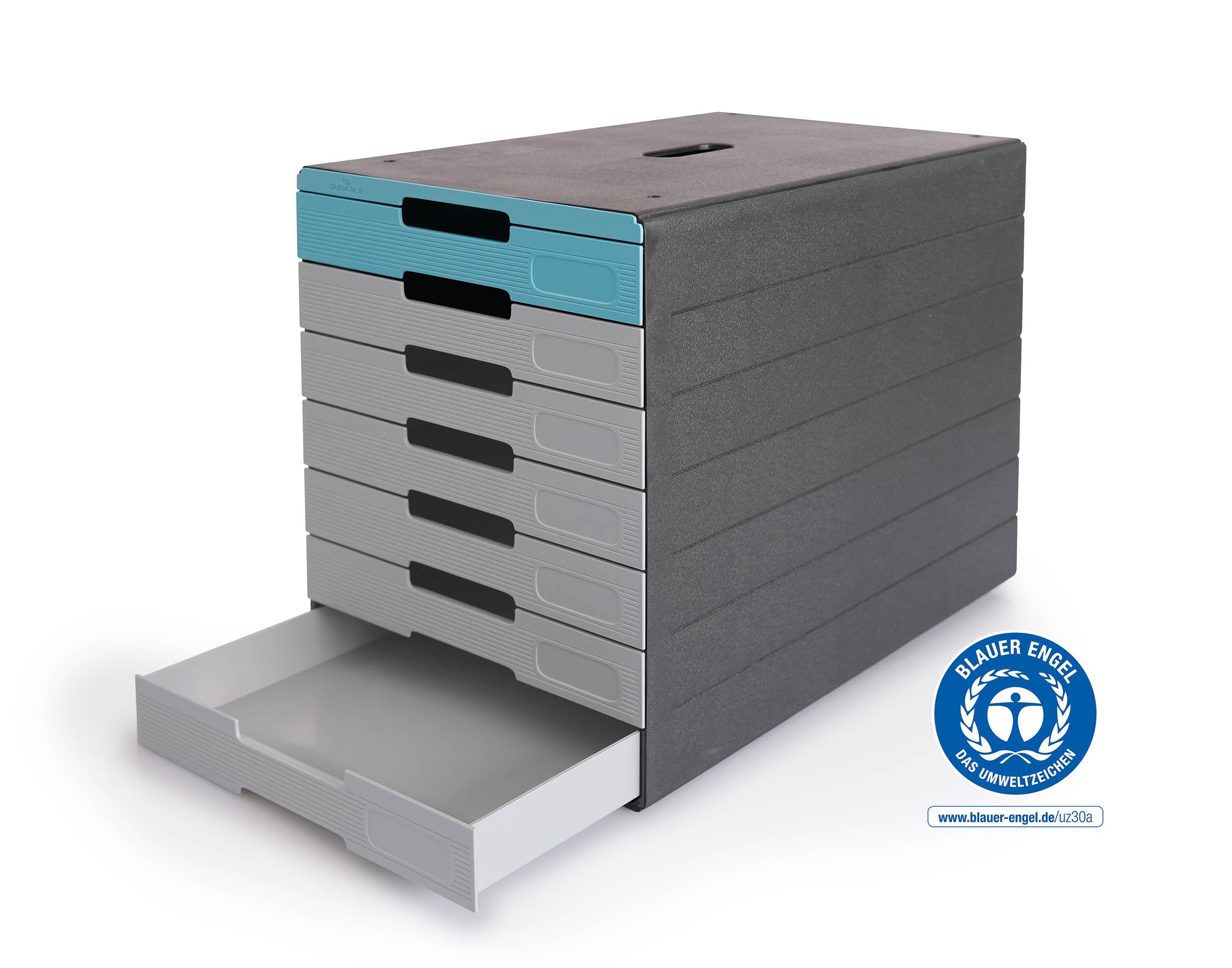 durable-idealbox-pro-schubladenbox-din-a4-7-f-cher-blau image 4