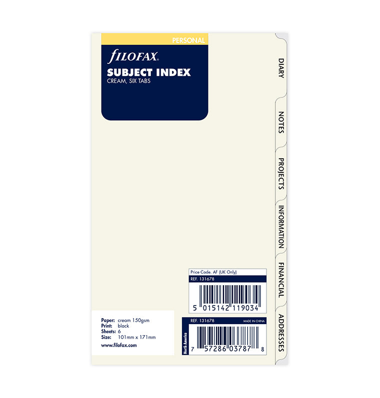 filofax-sachregister-cream-englisch-personal image 1