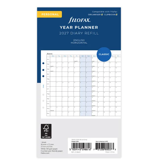filofax-jahresplaner-englisch-personal-2027-leporello image 1