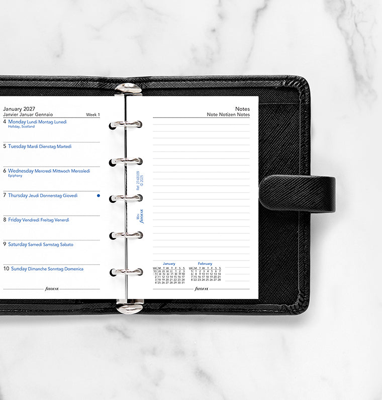 filofax-wocheneinlage-mini-2027-1-woche-1-seite-notizen-multilingual image 2