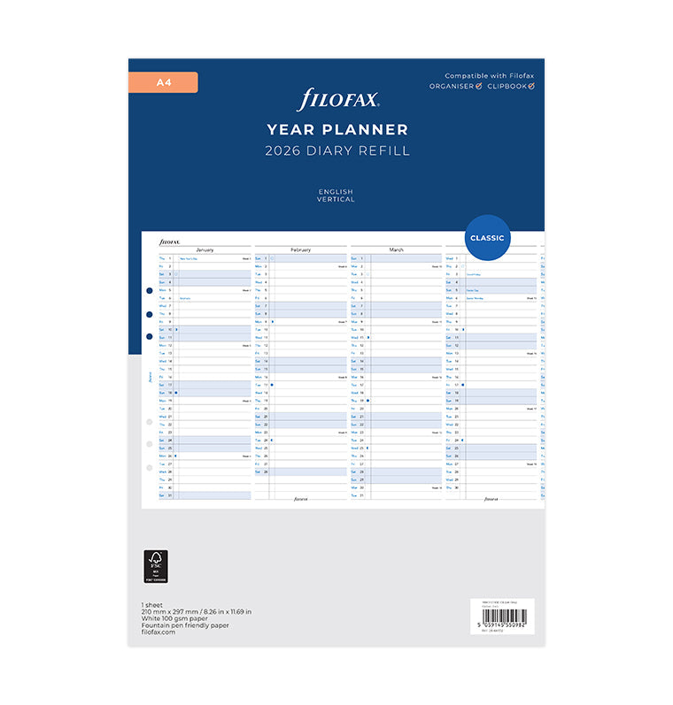 filofax-jahresplaner-englisch-a4-2026-leporello image 1