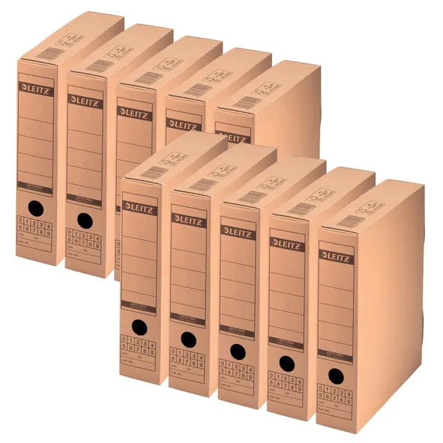leitz-premium-archiv-schachtel-a4-70-mm-braun-10-st-ck-60840000 image 1