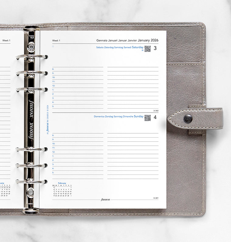 filofax-kalendereinlage-2026-a5-1-tag-pro-seite-multilingual image 2