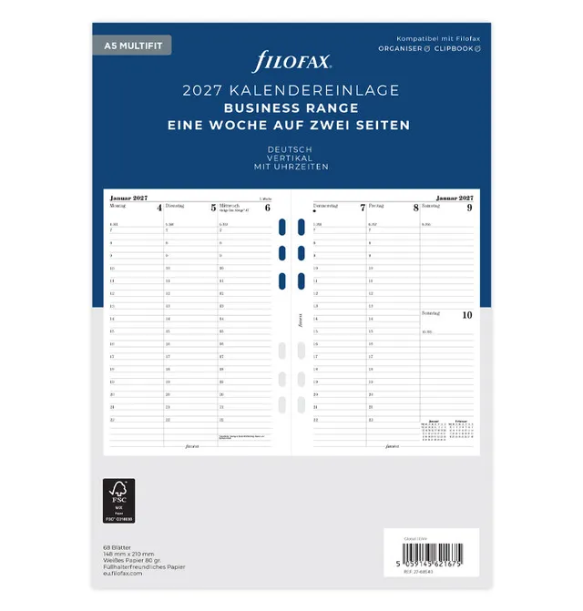 filofax-kalendereinlage-a5-2027-deutsch-1-woche-2-seiten image 1