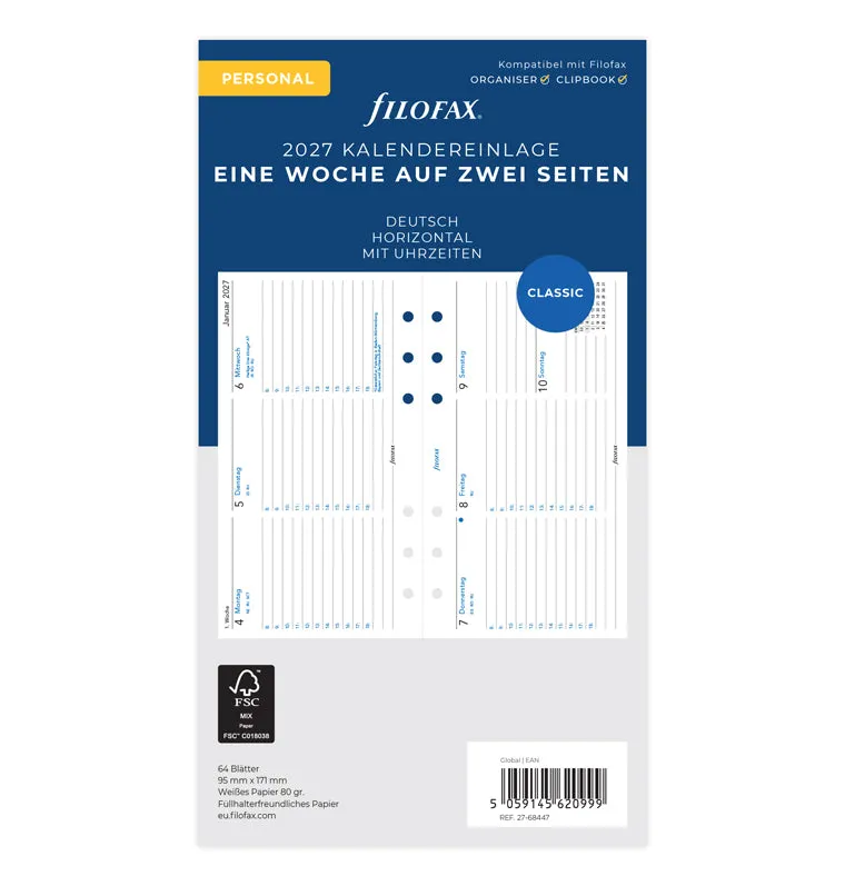 filofax-kalendereinlage-1-woche-2-seiten-deutsch-personal-2027-horizontal image 1