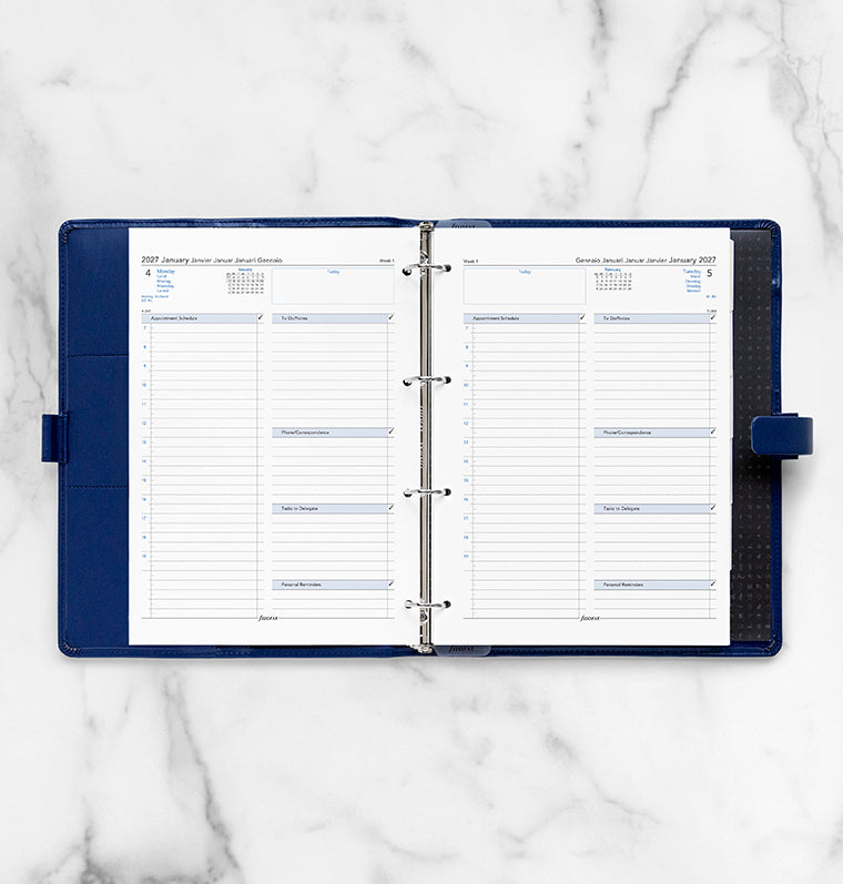 filofax-kalendereinlage-2027-1-tag-1-seite-a4-multilingual image 3