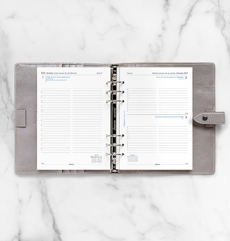 filofax-kalendereinlage-1-tag-1-seite-multilingual-a5-2027 image 3
