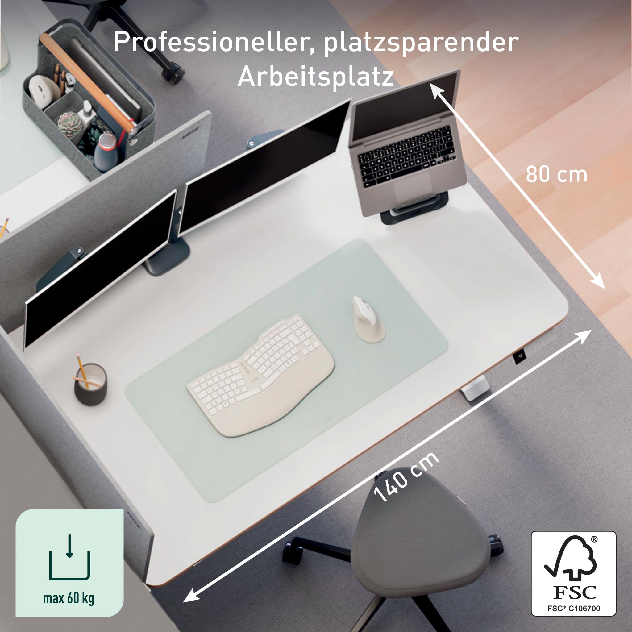 leitz-ergo-elektrischer-stehschreibtisch-140-x-80-cm-h-henverstellbar-72-118-cm image 4