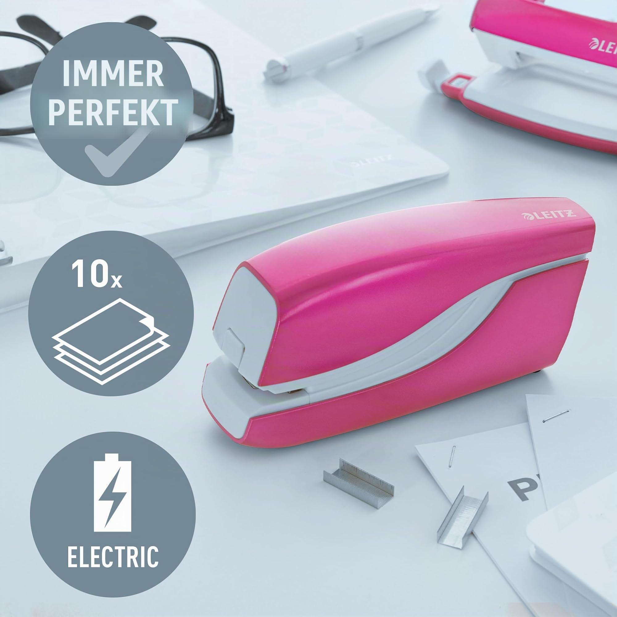 leitz-wow-elektrisches-heftger-t-f-r-10-blatt-pink-metallic-55661023 image 2