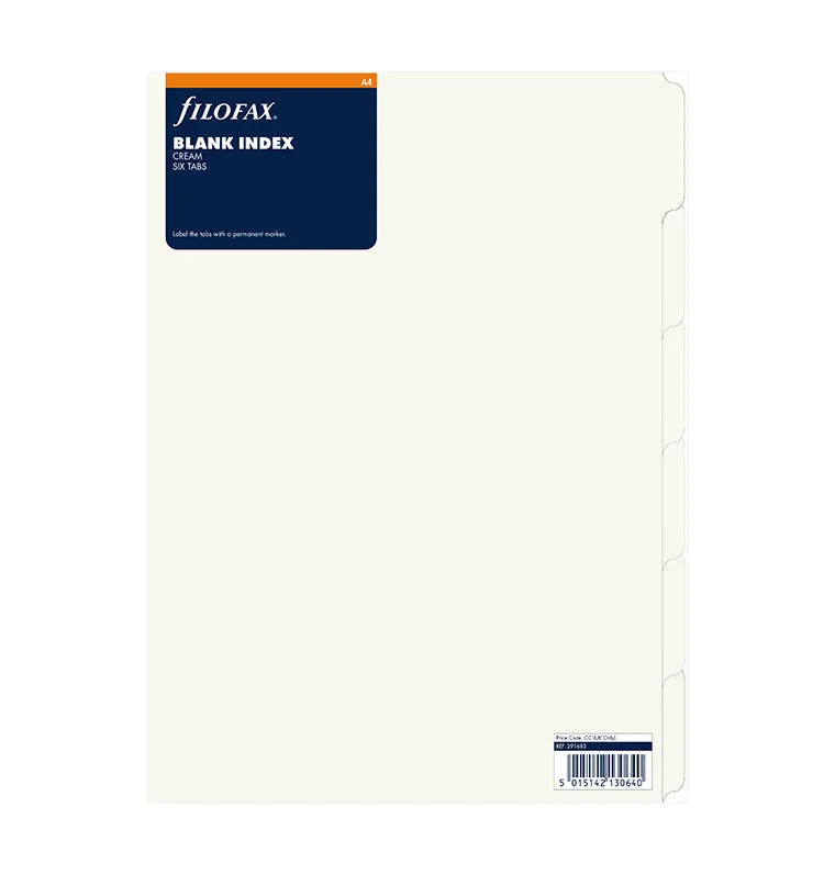 filofax-blanko-trennbl-tter-cream-a4-6-tabs-beschriftbar image 1