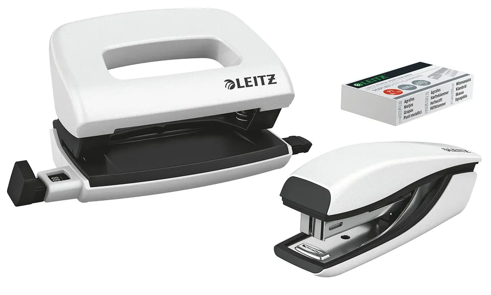 leitz-nexxt-wow-mini-locher-heftger-t-set-perlwei-f-r-10-blatt image 1